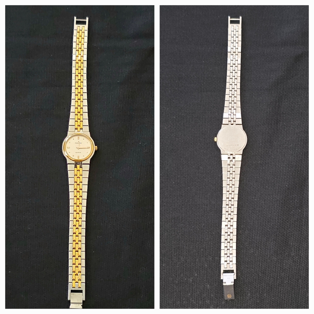 VTG Movado Ladies Two Tone Stainless Steel Bracelet Watch For Parts Or Repair - Picture 4 of 12